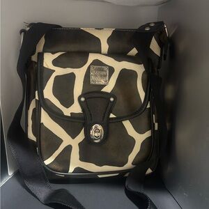 Dooney & Bourke Black and Cream Messenger Bag